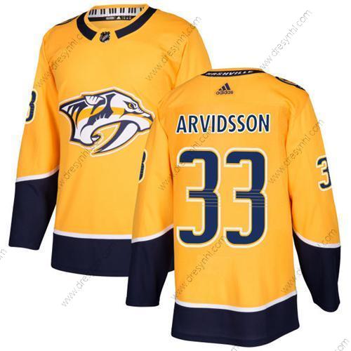 Nashville Predators #33 Viktor Arvidsson Žlutá Domácí dres Autentické Sešitý NHL dres – Juniorské