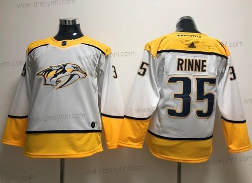 Nashville Predators #35 Pekka Rinne Bílý Road Autentické Sešitý NHL dres – Juniorské