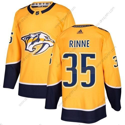 Nashville Predators #35 Pekka Rinne Žlutá Domácí dres Autentické Sešitý NHL dres – Juniorské