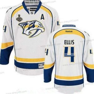 Nashville Predators #4 Ryan Ellis Bílý 2017 Stanley Cup Finals A Patch Sešitý NHL Reebok Hokejový dres – Pánské