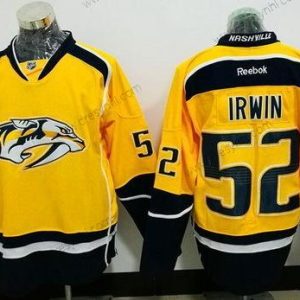 Nashville Predators #52 Matt Irwin Žlutá Domácí dres Sešitý NHL Reebok Hokejový dres – Pánské