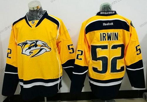 Nashville Predators #52 Matt Irwin Žlutá Domácí dres Sešitý NHL Reebok Hokejový dres – Pánské