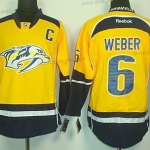 Nashville Predators #6 Shea Weber Žlutá dres – Pánské