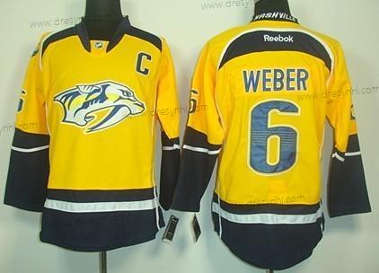 Nashville Predators #6 Shea Weber Žlutá dres – Pánské