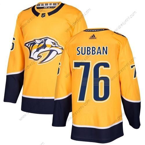 Nashville Predators #76 P.K Subban Žlutá Domácí dres Autentické Sešitý NHL dres – Juniorské