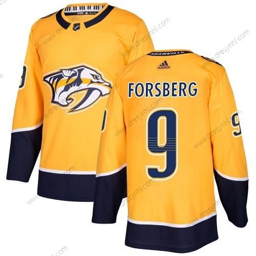 Nashville Predators #9 Filip Forsberg Žlutá Domácí dres Autentické Sešitý NHL dres – Juniorské