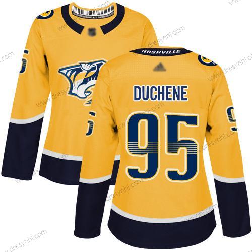 Nashville Predators #95 Matt Duchene Žlutá Domácí dres Autentické Sešitý Hokejový dres – Dámské