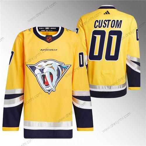 Nashville Predators Personalizované Zlato 2022-23 Obrácený Retro Sešitý dres – Pánské