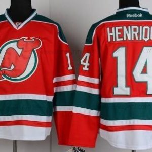 New Jersey Devils #14 Adam Henrique Červené With Zelená dres – Pánské