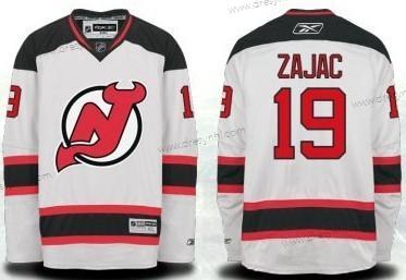 New Jersey Devils #19 Travis Zajac Bílý dres – Pánské