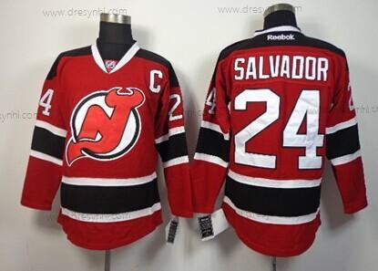 New Jersey Devils #24 Bryce Salvador Červené With Černá dres – Pánské