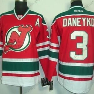 New Jersey Devils #3 Ken Daneyko Červené With Zelená dres – Pánské