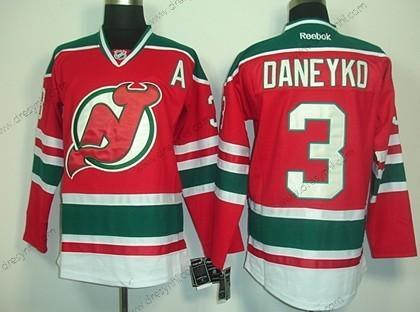 New Jersey Devils #3 Ken Daneyko Červené With Zelená dres – Pánské