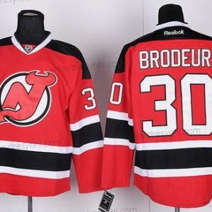 New Jersey Devils #30 Martin Brodeur Červené With Černá dres – Pánské