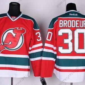 New Jersey Devils #30 Martin Brodeur Červené With Zelená dres – Pánské