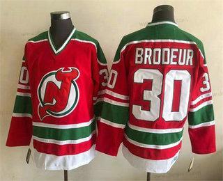 New Jersey Devils #30 Martin Brodeur Červené Zelená dres – Pánské