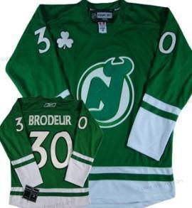 New Jersey Devils #30 Martin Brodeur St. Patrick’S Day Zelená dres – Pánské