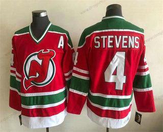 New Jersey Devils #4 Scott Stevens Červené Sešitý dres – Pánské