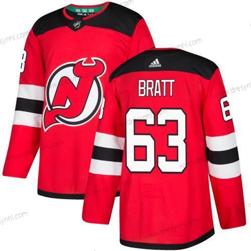 New Jersey Devils #63 Jesper Bratt Červené Domácí dres Autentické Sešitý NHL dres – Juniorské