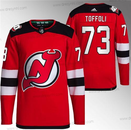 New Jersey Devils #73 Tyler Toffoli Červené Sešitý dres – Pánské