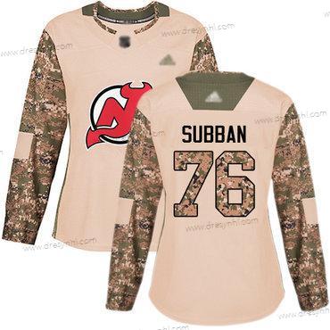 New Jersey Devils #76 P. K. Subban Camo Autentické 2017 Veterans Day Sešitý Hokejový dres – Dámské