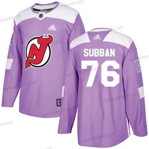 New Jersey Devils #76 P. K. Subban Nachový Autentické Bojuje proti rakovině Sešitý Hokejový dres – Pánské