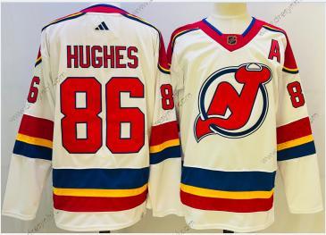 New Jersey Devils #86 Jack Hughes Bílý 2022 Obrácený Retro Autentické dres – Pánské