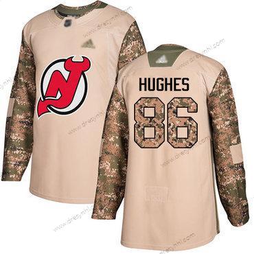 New Jersey Devils #86 Jack Hughes Camo Autentické 2017 Veterans Day Sešitý Hokejový dres – Pánské