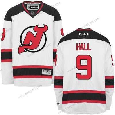 New Jersey Devils #9 Taylor Hall Bílý Hostující dres Sešitý NHL Reebok Hokejový dres – Pánské