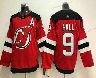 New Jersey Devils #9 Taylor Hall Červené With A Patch 2017-2018 Hokejový Sešitý NHL dres – Pánské