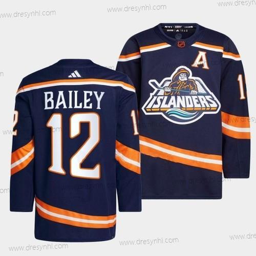 New York Islanders #12 Josh Bailey 2022 Námořnictvo Obrácený Retro 2.0 Sešitý dres – Pánské