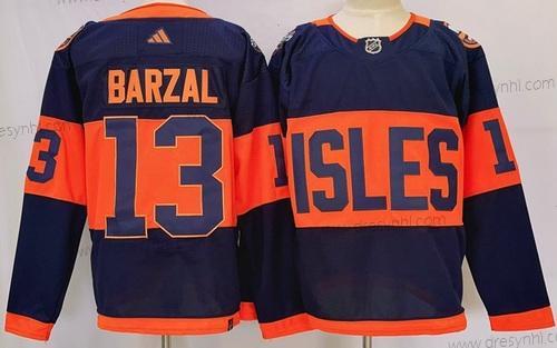 New York Islanders #13 Mathew Barzal Námořnictvo 2024 Stadium Series Sešitý dres – Pánské