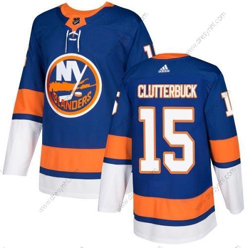 New York Islanders #15 Cal Clutterbuck Royal Modrý Domácí dres Autentické Sešitý NHL dres – Juniorské