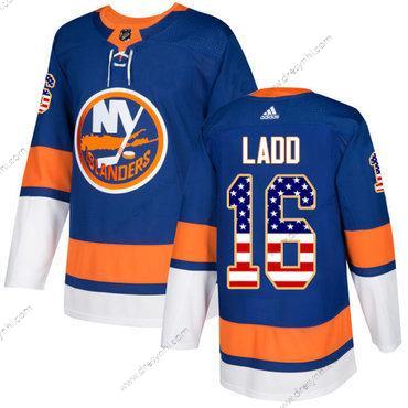 New York Islanders #16 Andrew Ladd Royal Modrý Domácí dres Autentické USA Flag Sešitý NHL dres – Juniorské