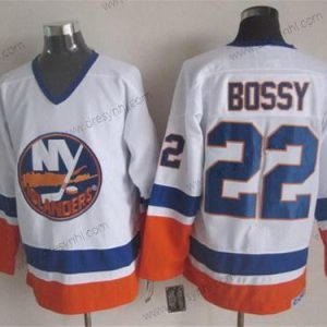 New York Islanders #22 Mike Bossy Bílý Retro CCM dres – Pánské