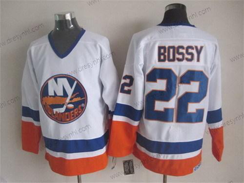 New York Islanders #22 Mike Bossy Bílý Retro CCM dres – Pánské