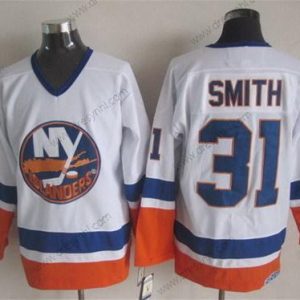 New York Islanders #31 Billy Smith Bílý Retro CCM dres – Pánské