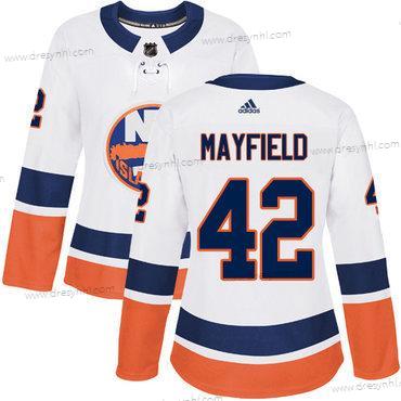 New York Islanders #42 Scott Mayfield Reebok Bílý Hostující dres Autentické NHL dres – Dámské