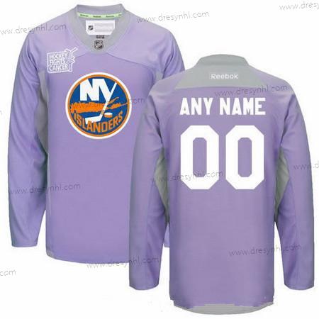 New York Islanders Personalizované Nachový Růžový Reebok Hokejový Bojuje proti rakovině Tréninkový dres – Pánské