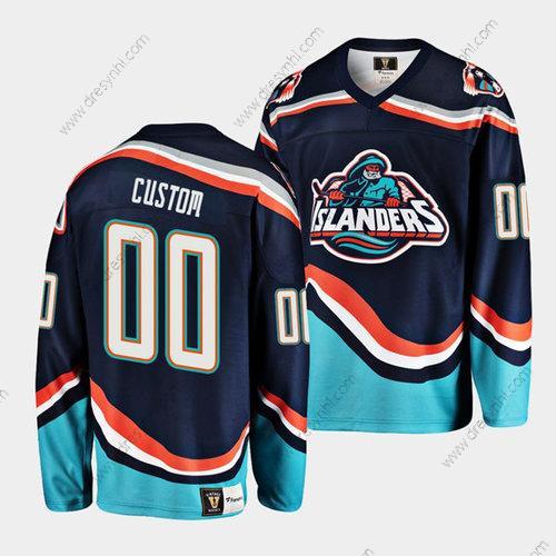 New York Islanders Personalizované Námořnictvo 2022 Obrácený Retro Sešitý dres – Pánské