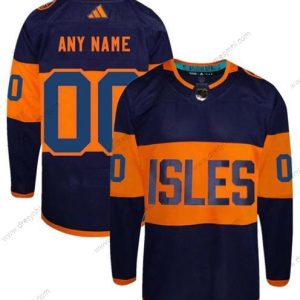 New York Islanders Personalizované Námořnictvo 2024 Stadium Series Sešitý dres – Pánské