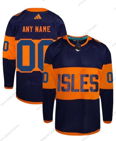 New York Islanders Personalizované Námořnictvo 2024 Stadium Series Sešitý dres – Pánské