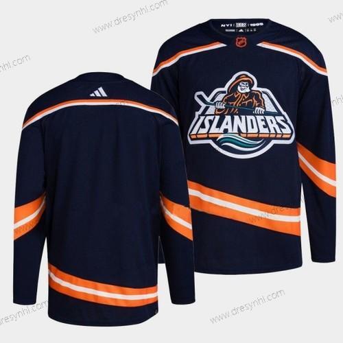 New York Islanders Prázdný 2022 Námořnictvo Obrácený Retro 2.0 Sešitý dres – Pánské