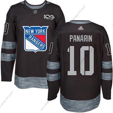 New York Rangers #10 Artemi Panarin Černá 1917-2017 100th Výročí Sešitý Hokejový dres – Pánské