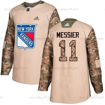 New York Rangers #11 Mark Messier Camo Autentické 2017 Veterans Day Sešitý NHL dres – Juniorské