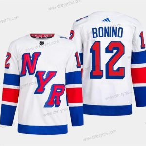 New York Rangers #12 Nick Bonino Bílý 2024 Stadium Series Sešitý dres – Pánské