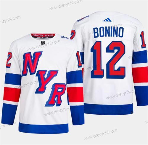 New York Rangers #12 Nick Bonino Bílý 2024 Stadium Series Sešitý dres – Pánské