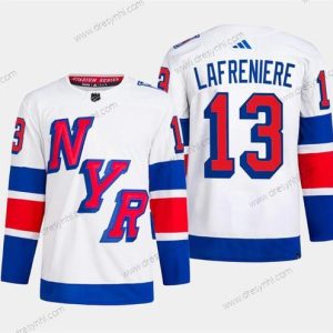 New York Rangers #13 Alexis Lafreniere Bílý 2024 Stadium Series Sešitý dres – Pánské