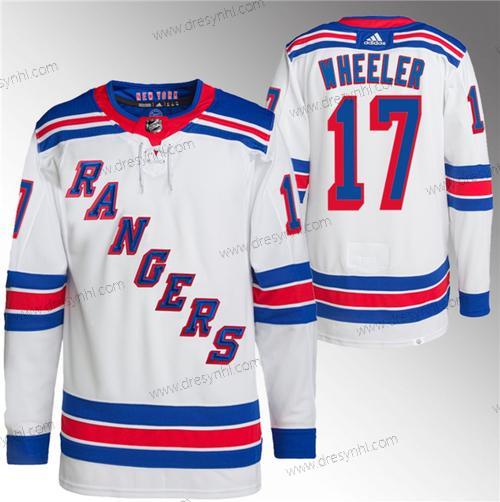 New York Rangers #17 Blake Wheeler Bílý Sešitý dres – Pánské