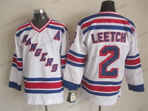 New York Rangers #2 Brian Leetch 1993 Bílý Retro CCM dres – Pánské